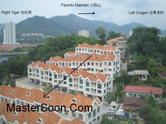 Penang Property Feng Shui - Land Formation determines the ultimate quality of the property feng shui.  The Geophysic determines the superiority and inferiority of the feng shui outcome to a considerably large percentage.  槟城产业风水。地点，地形，地势，地理格局 决定了该地产的风水素质。风水地形峦头占据了大部分的风水素质百分比率。