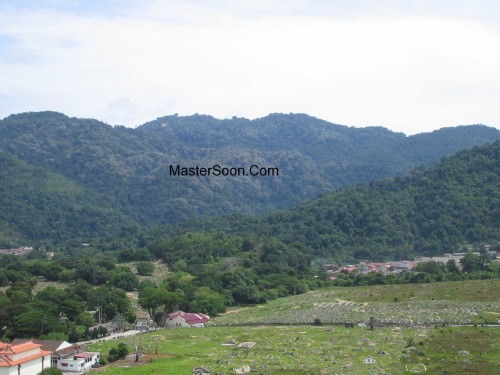 This is a picture of natural surrounding of a Chinese Cemeterybefore editing. Try to see the significant of an dragon embrace.