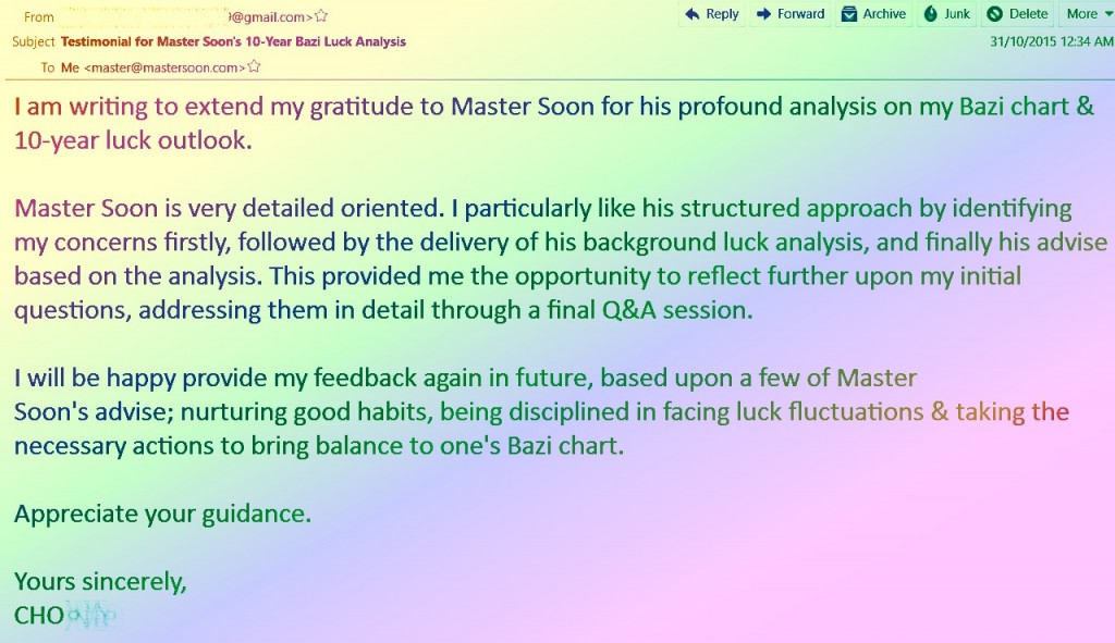 Destiny Reading Testimonials 31 October 2015